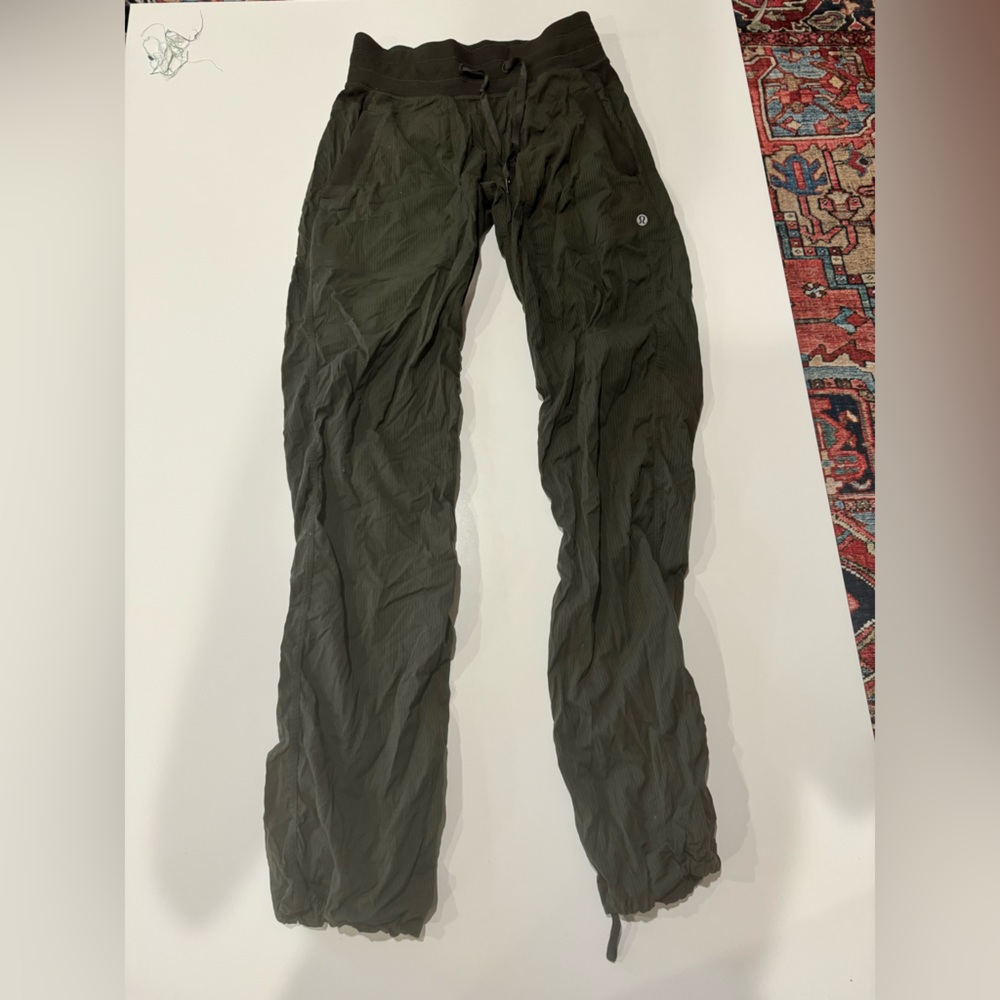 Size 4 army green dance studio pants lulu lemon
